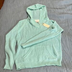 Women’s Mint Green “Shirt 469” crocheted Hooded Sweater